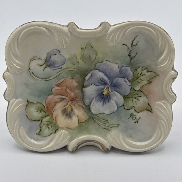 Vintage Hand Painted Signed “Arlene Webb” Freestanding Ceramic Plaque 4”x3” - Picture 6 of 13